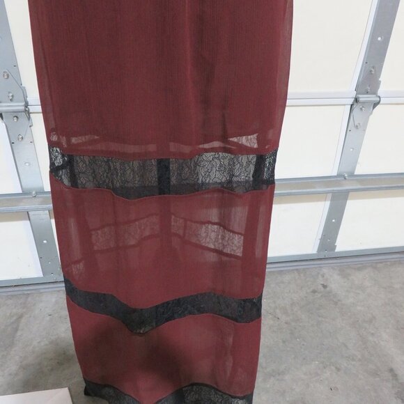 BOGO H&M Brown Black Lace rows Mini & Maxi Dress sleeveless top sheer bottom 4 - Picture 6 of 11